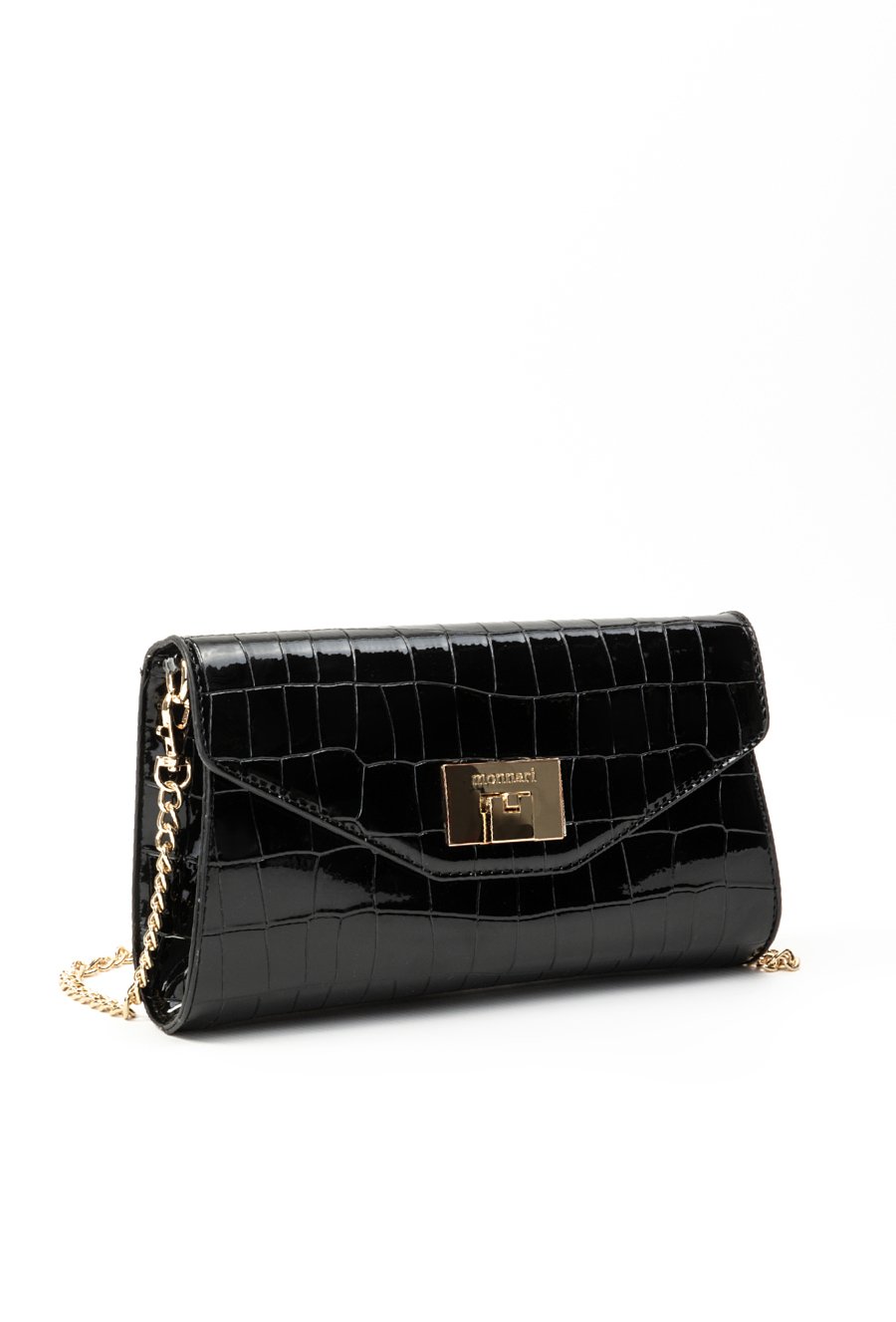 Lakierowana kopert&oacute;wka z łańcuszkiem