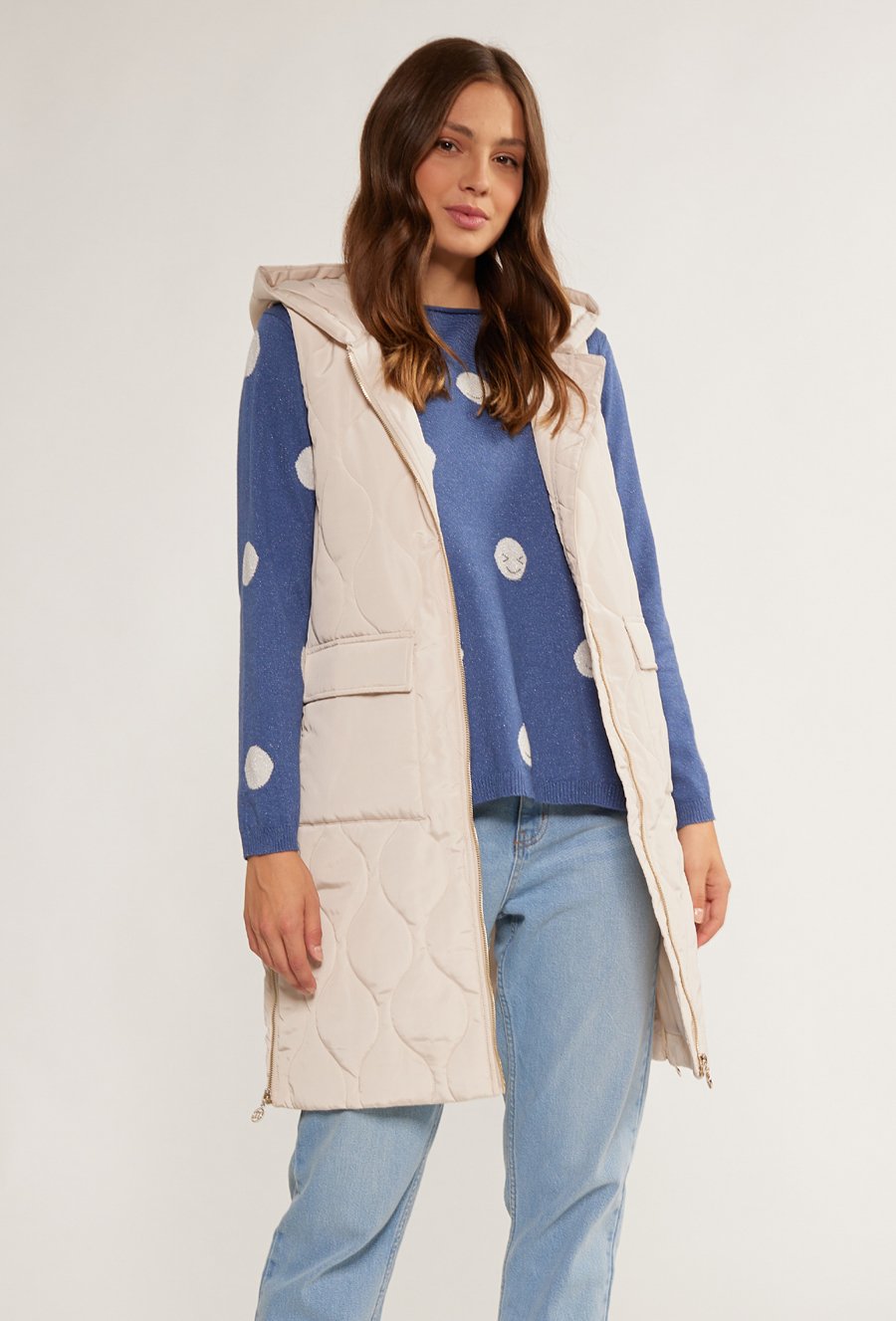 Kamizelka z pikowanym wzorem