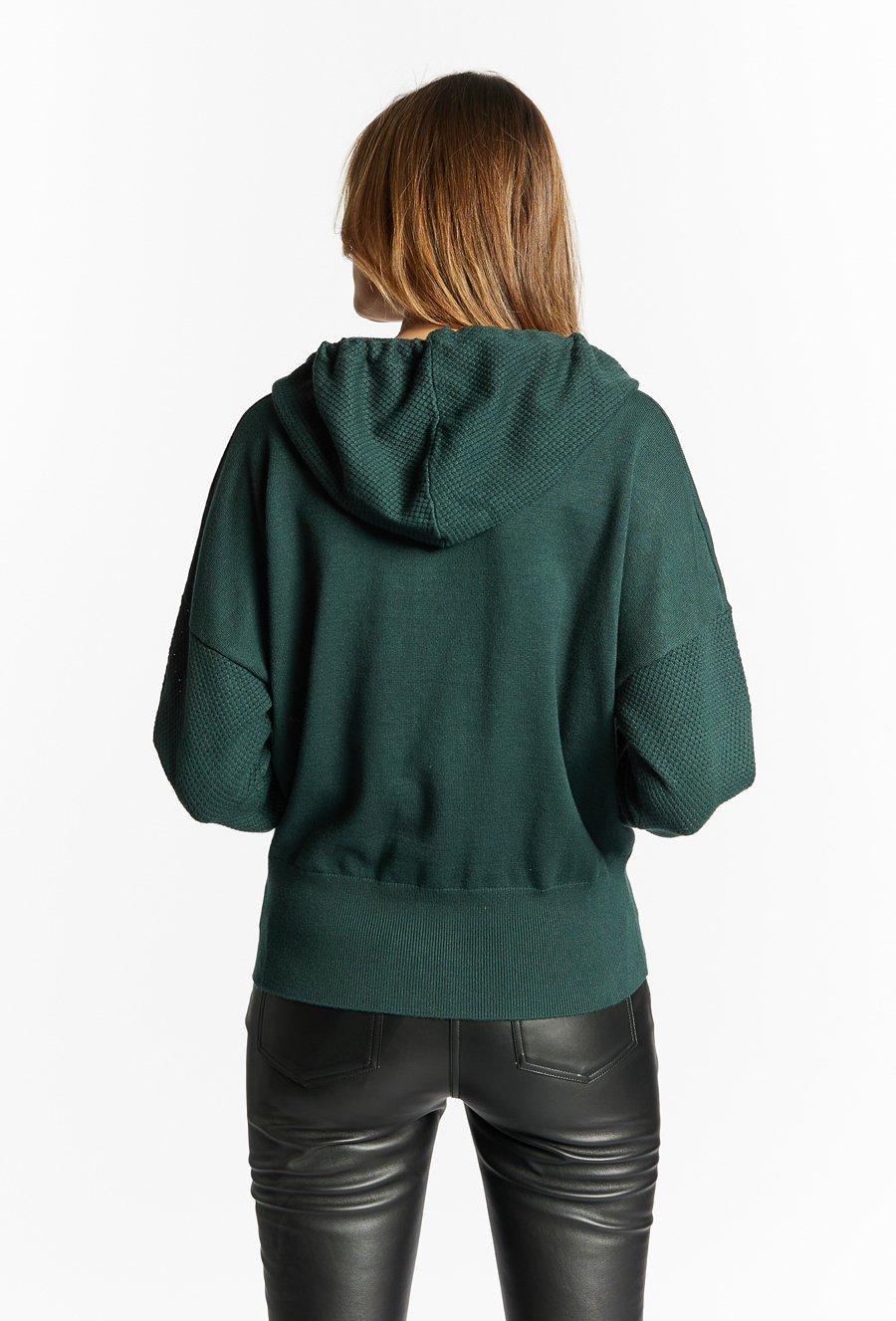 Rozpinany sweter z łączonych materiał&oacute;w