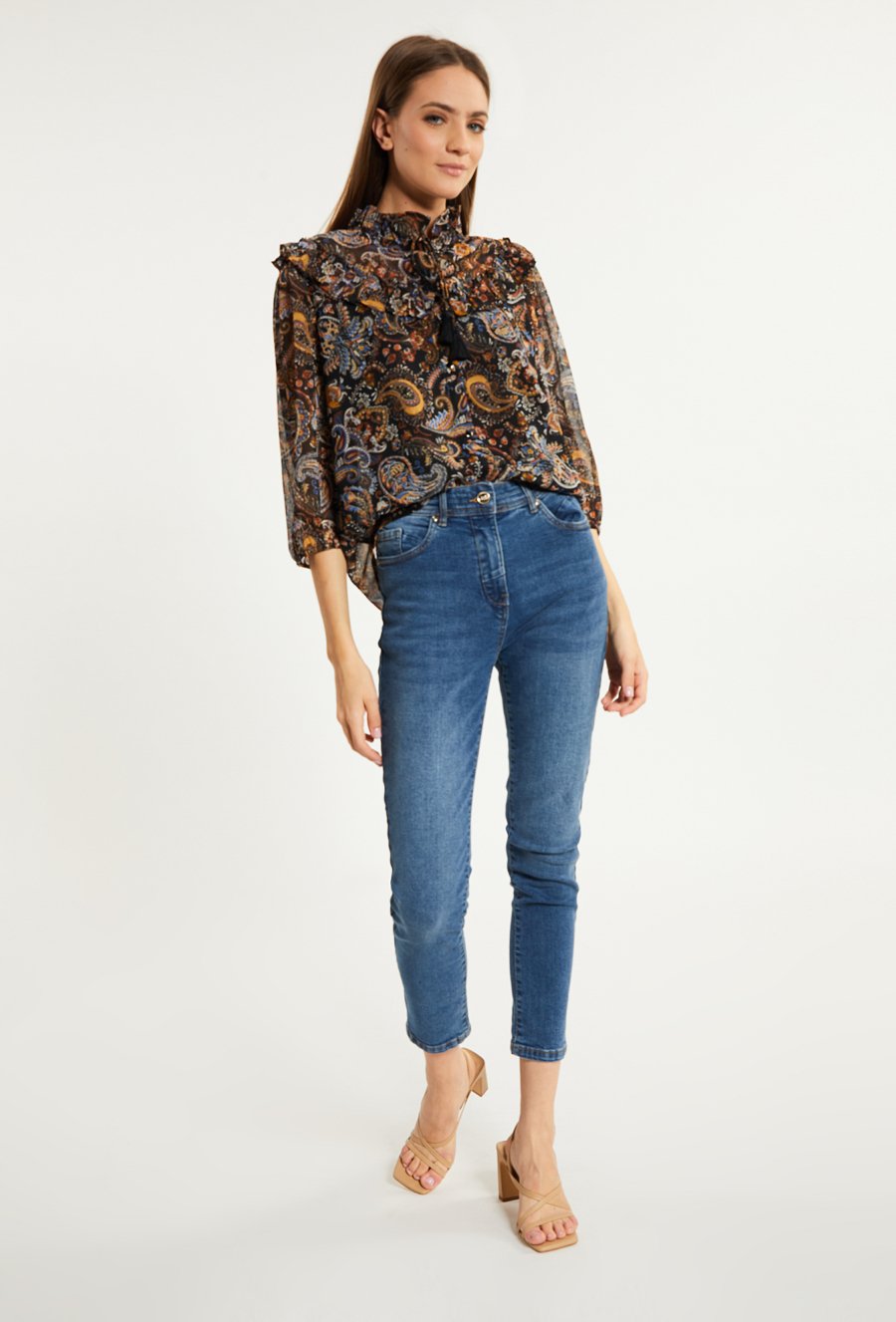 Wielobarwna bluzka z szyfonu