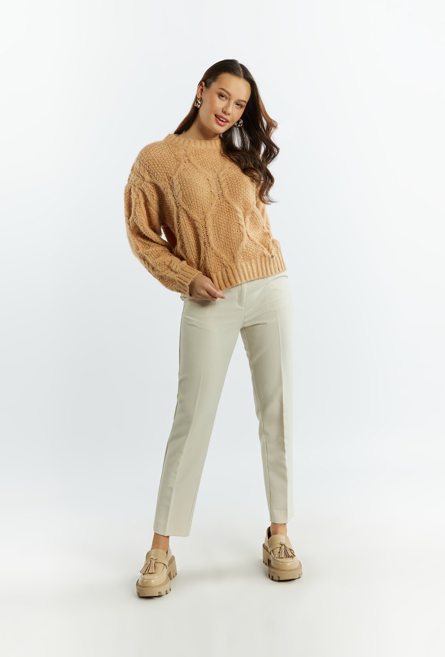 Sweter damski ze splotem