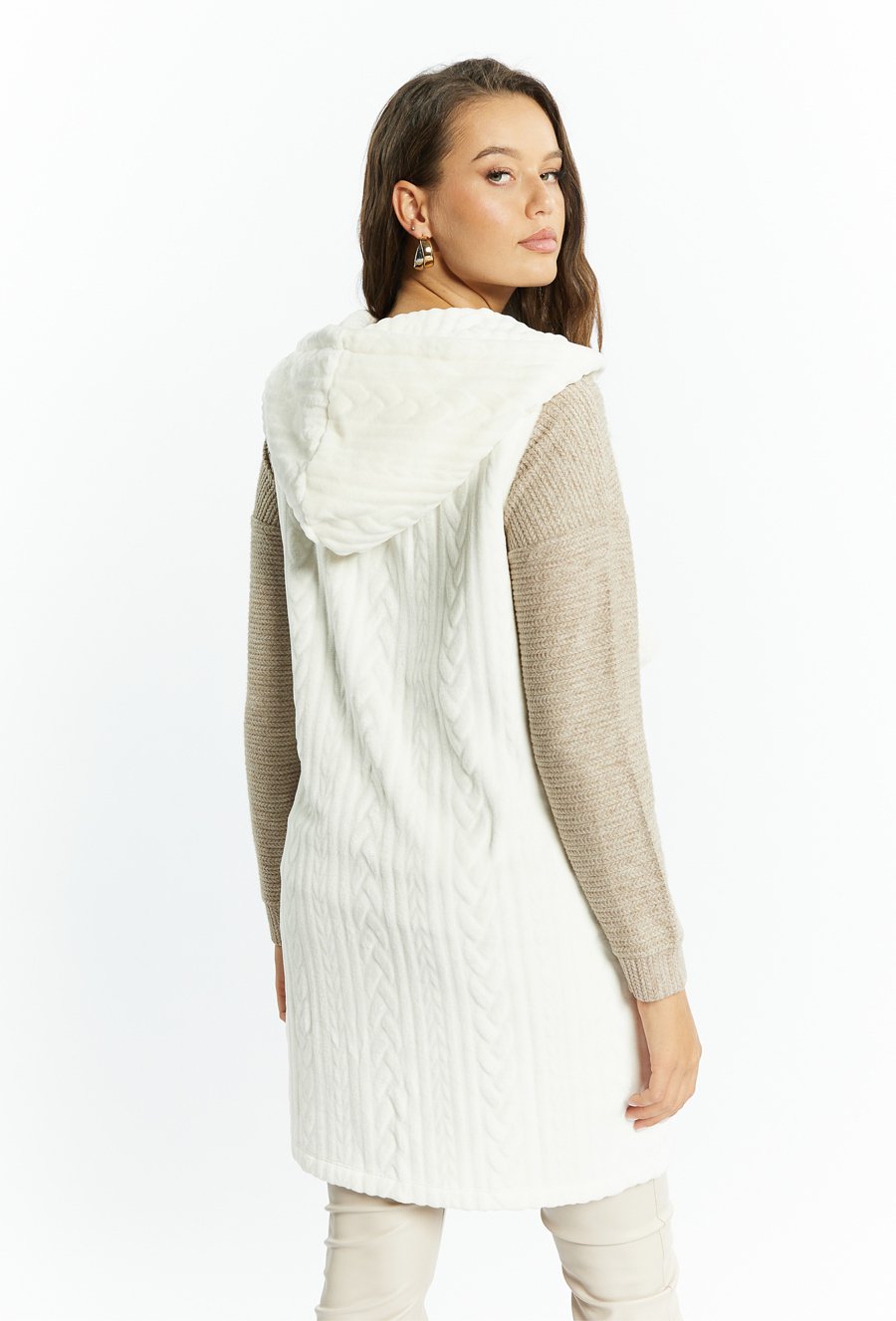 Kamizelka damska z kapturem.