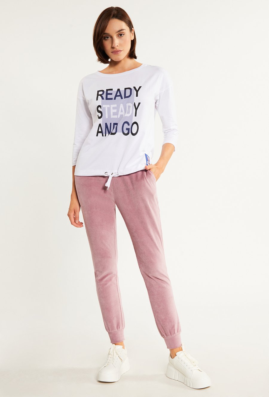 T-shirt damski z wiązaniem