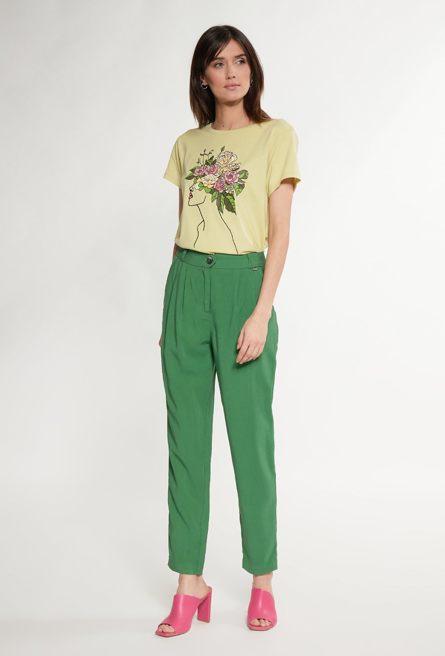 T-shirt z wzorzystym panelem