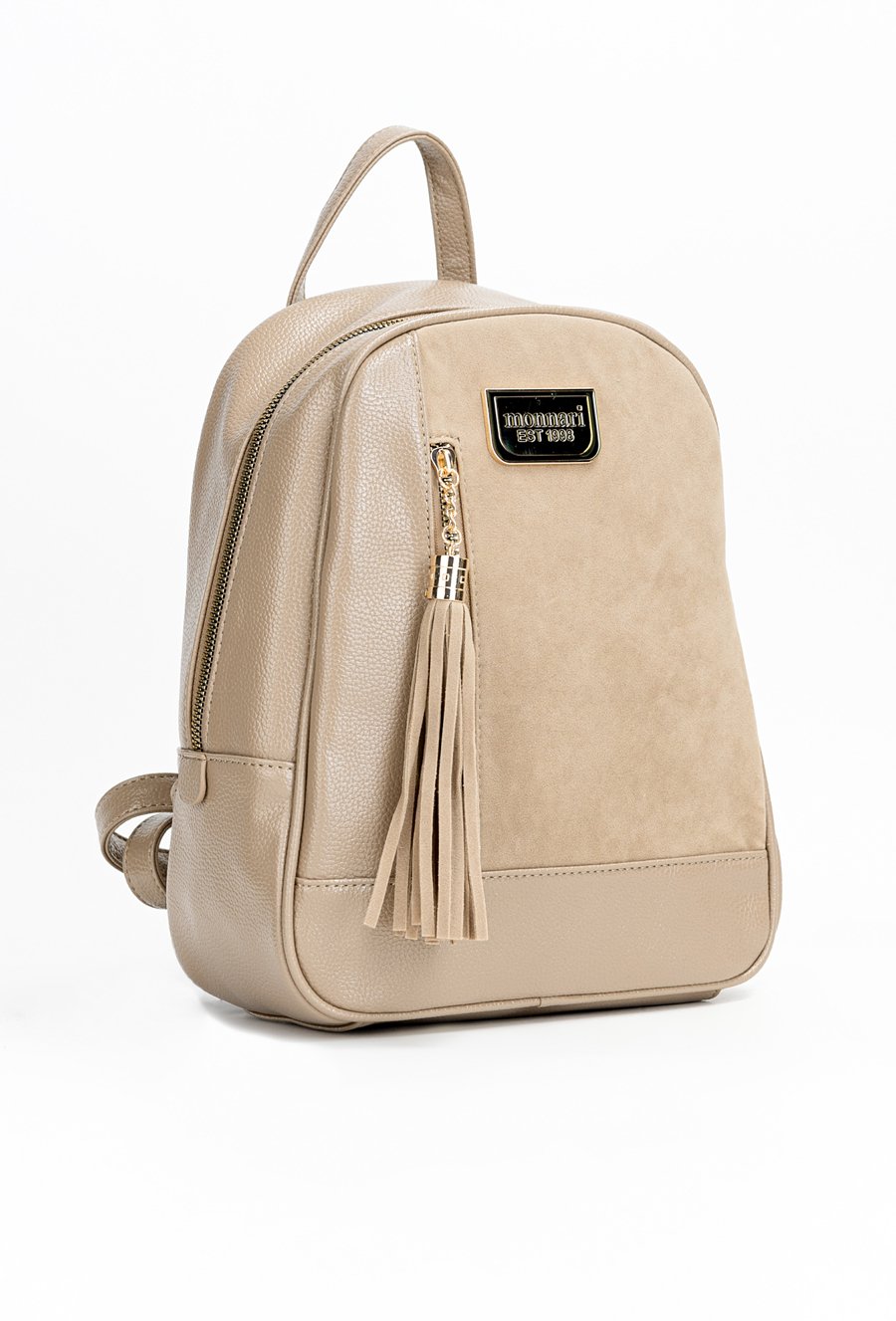 Tekstylny plecak damski z frędzlami