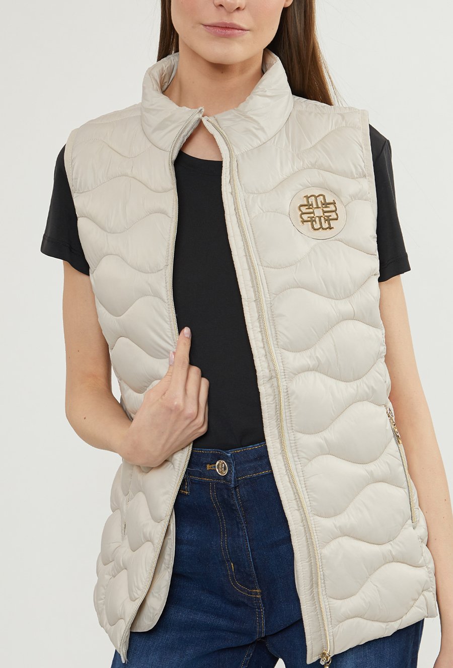 Pikowany bezrękawnik damski