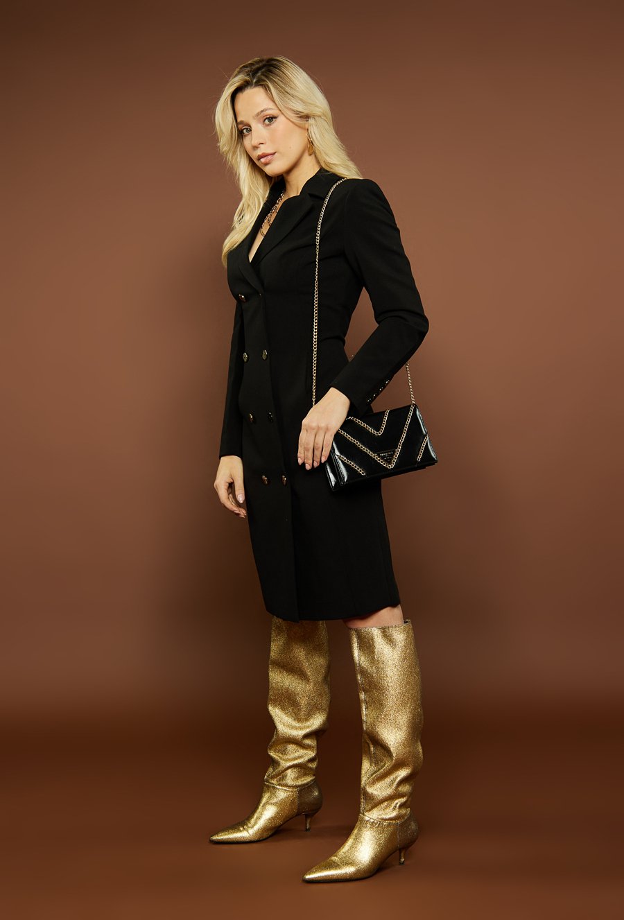 Torba damska z biżuteryjnym panelem