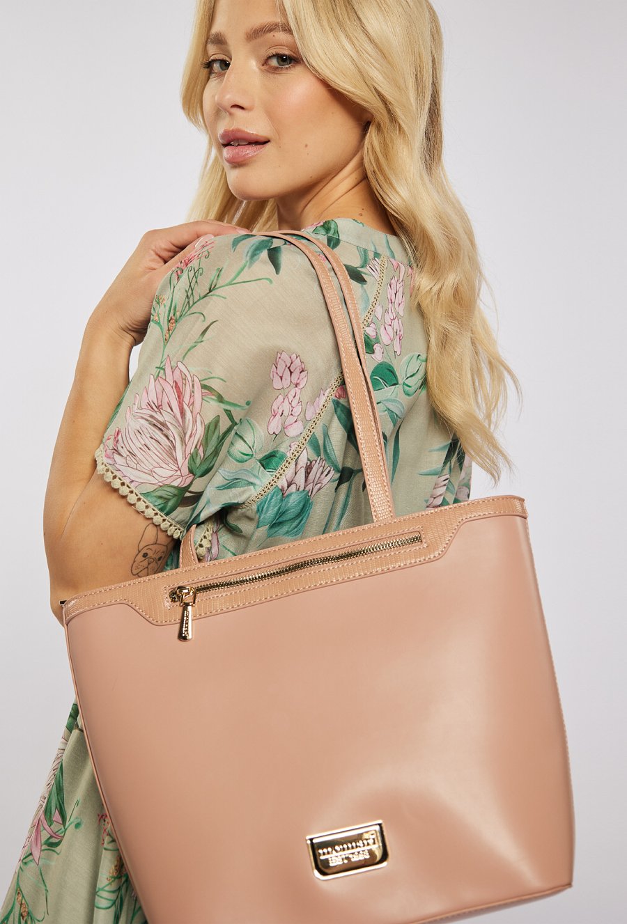 Shopper damski z delikatnym wzorem