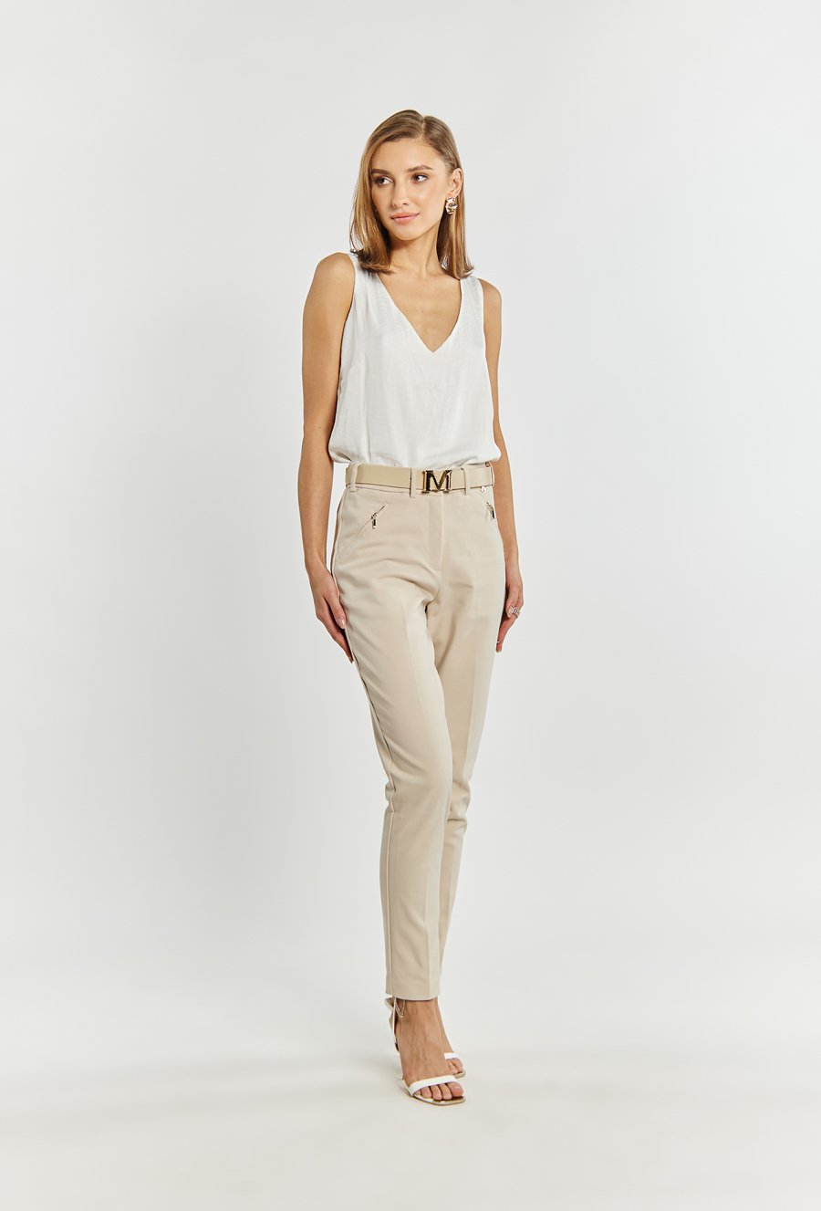 Spodnie damskie z paskiem