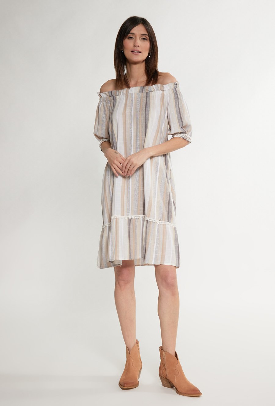 Wiskozowa sukienka w paski