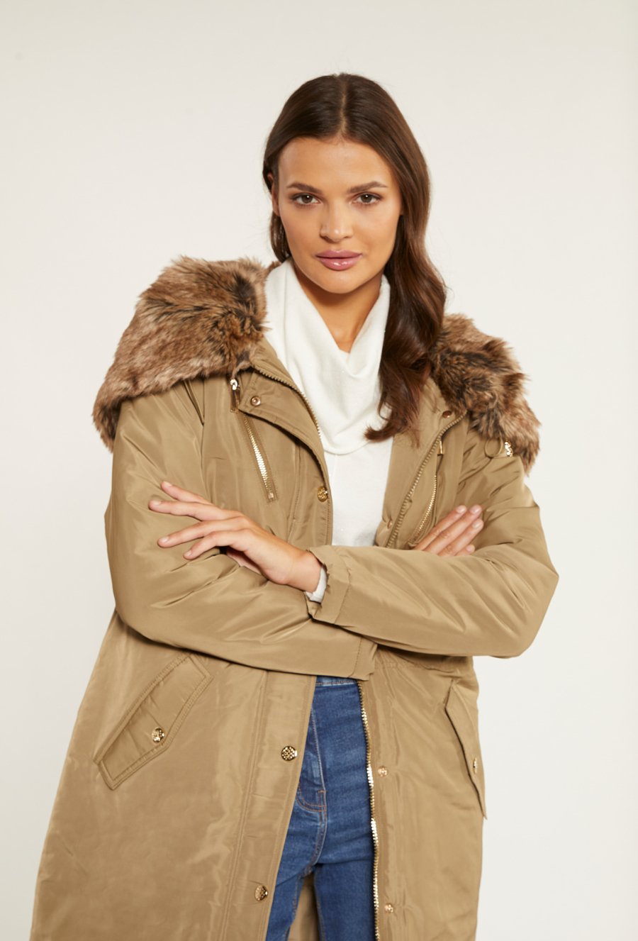 Płaszcz typu parka z kapturem