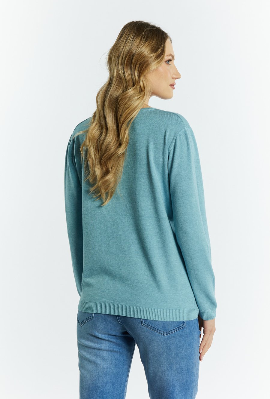 Sweter damski z delikatnym zdobieniem