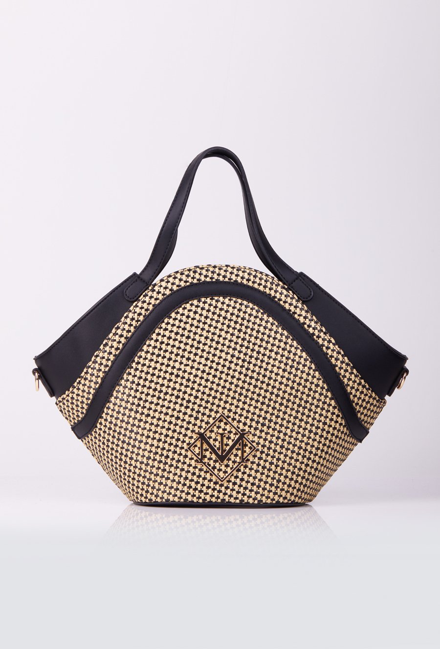 Torba damska z plecionym panelem