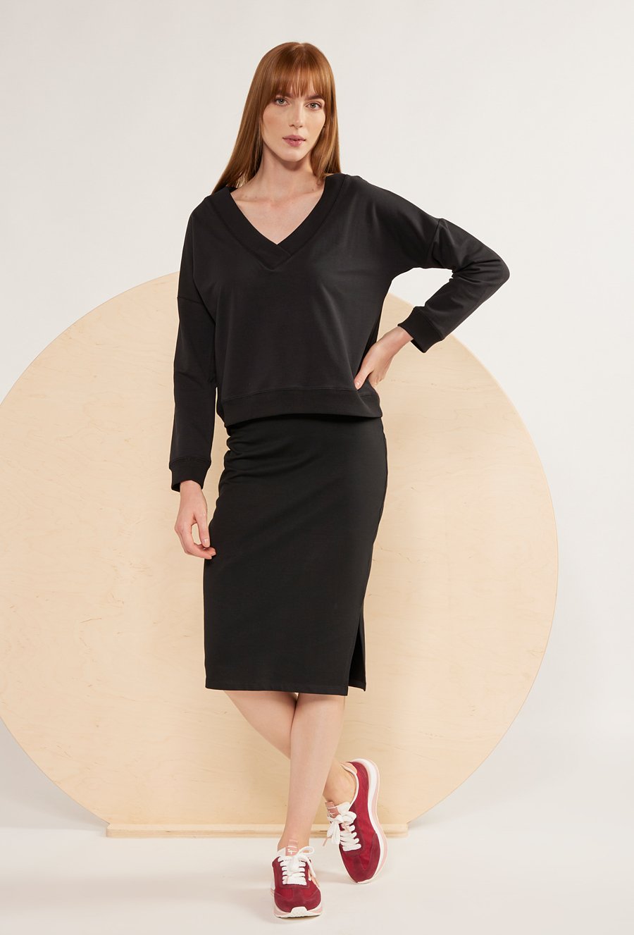 Bluza z dekoltem w V-neck