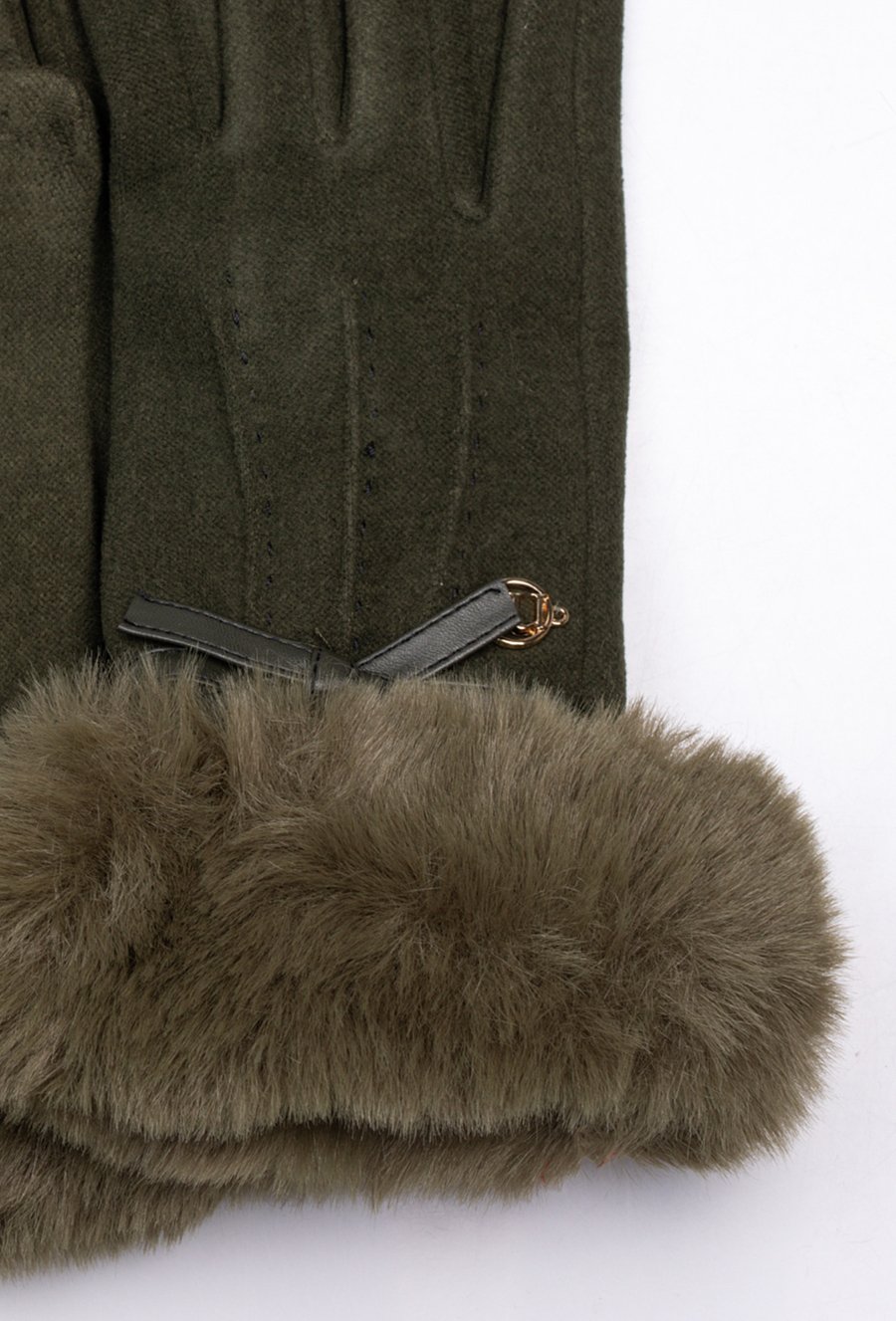 Rękawiczki z futerkiem oraz kokardką