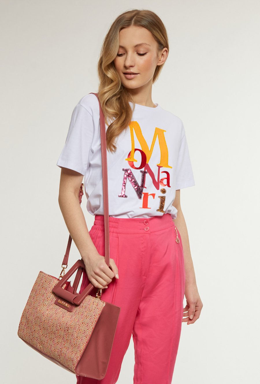 Pleciona torebka damska z kosmetyczką