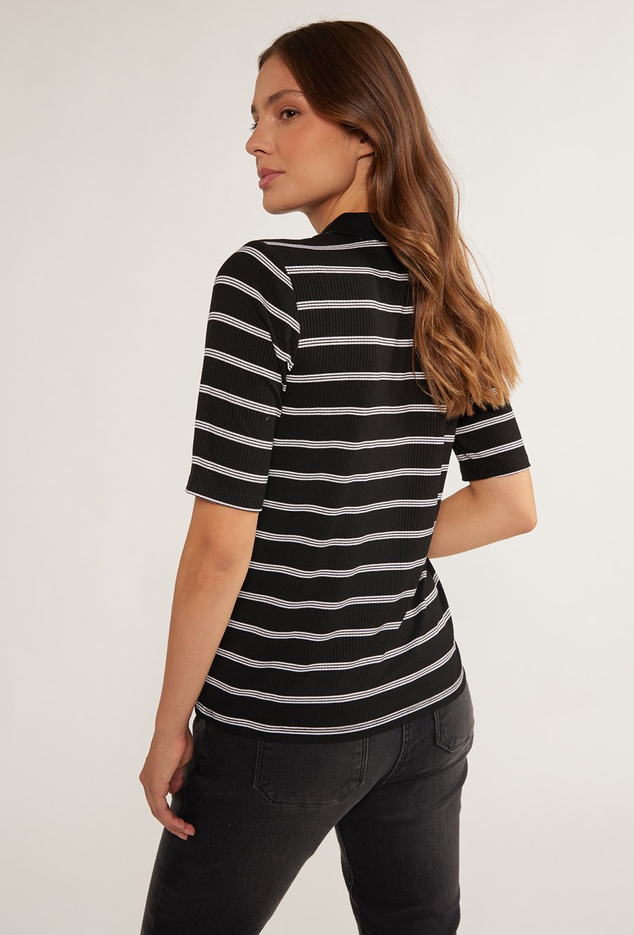 Bluzka typu polo w paski