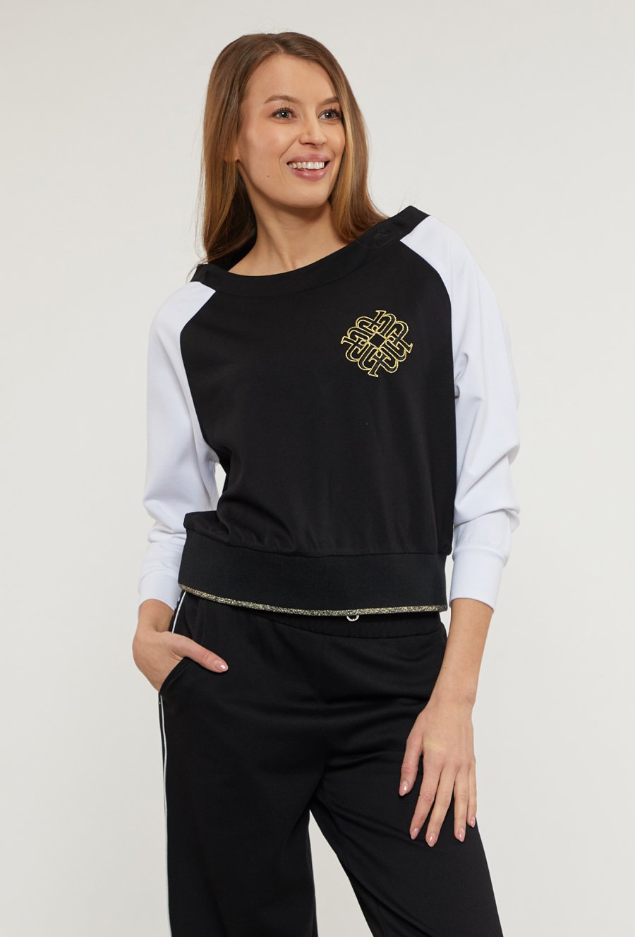 Dwukolorowa bluza damska