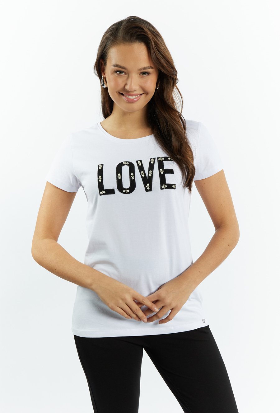 T-shirt damski z aplikacją