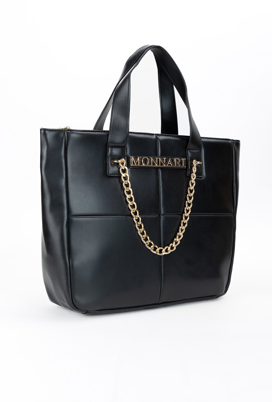 Duży shopper z ozdobnym łańcuszkiem
