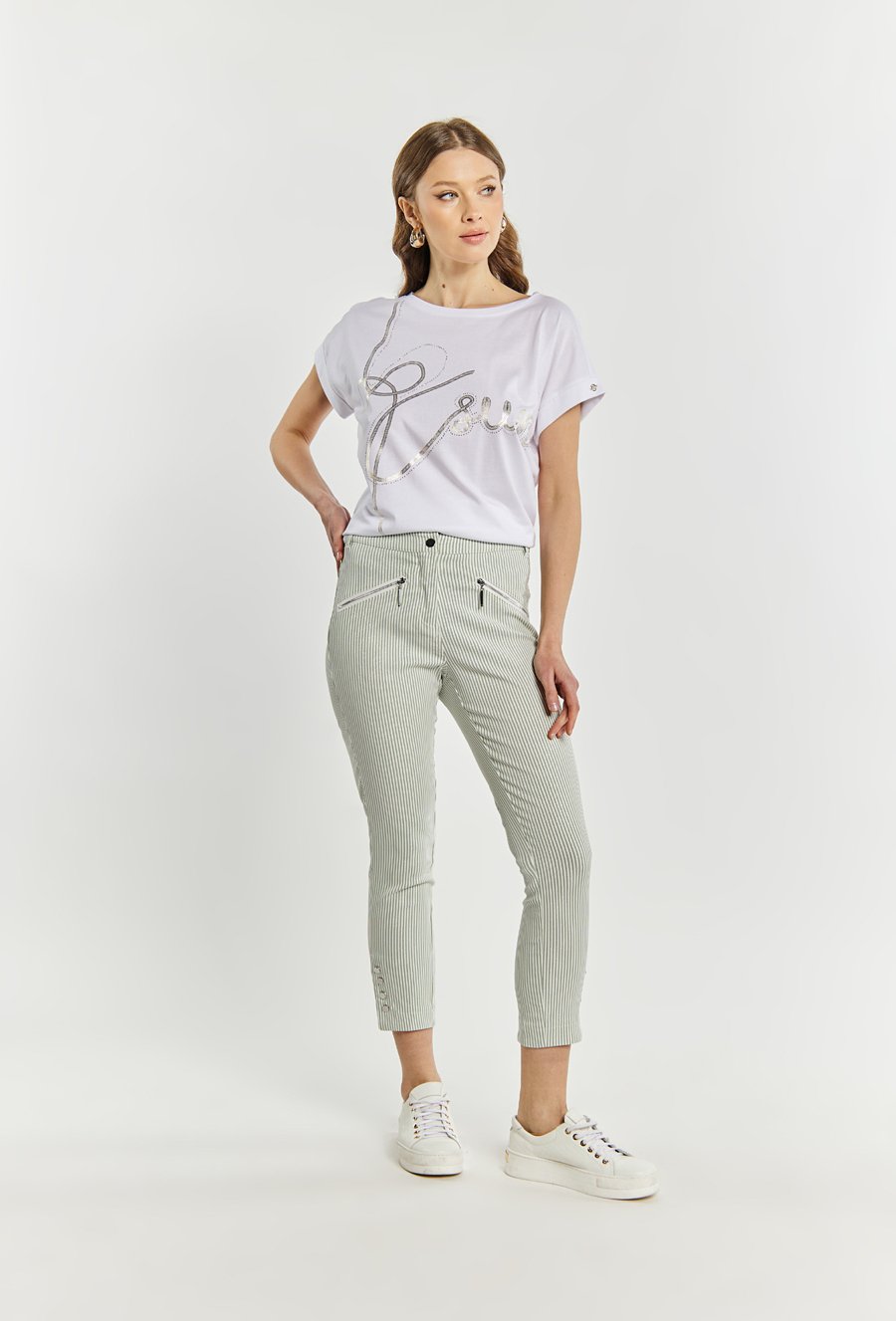 Materiałowe spodnie damskie