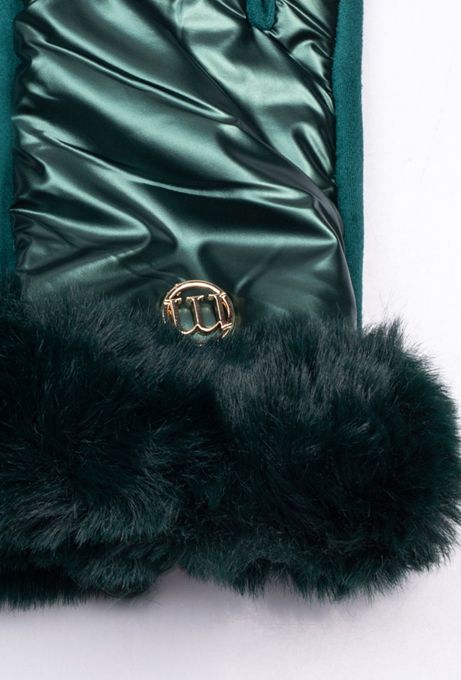 Połyskujące rękawiczki damskie