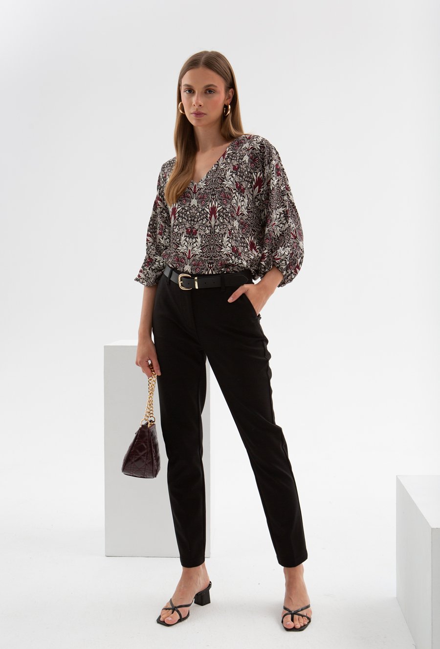 Wzorzysta bluzka damska