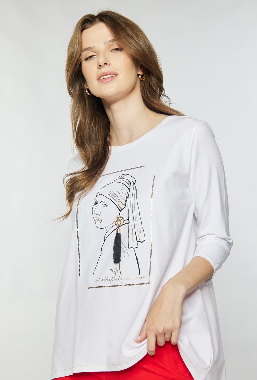 Bawełniana bluzka z aplikacją