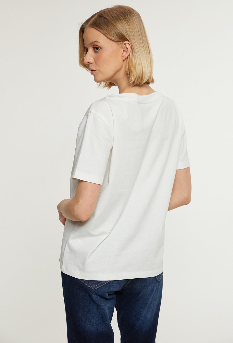 Bawełniany t-shirt z ozdobnym panelem