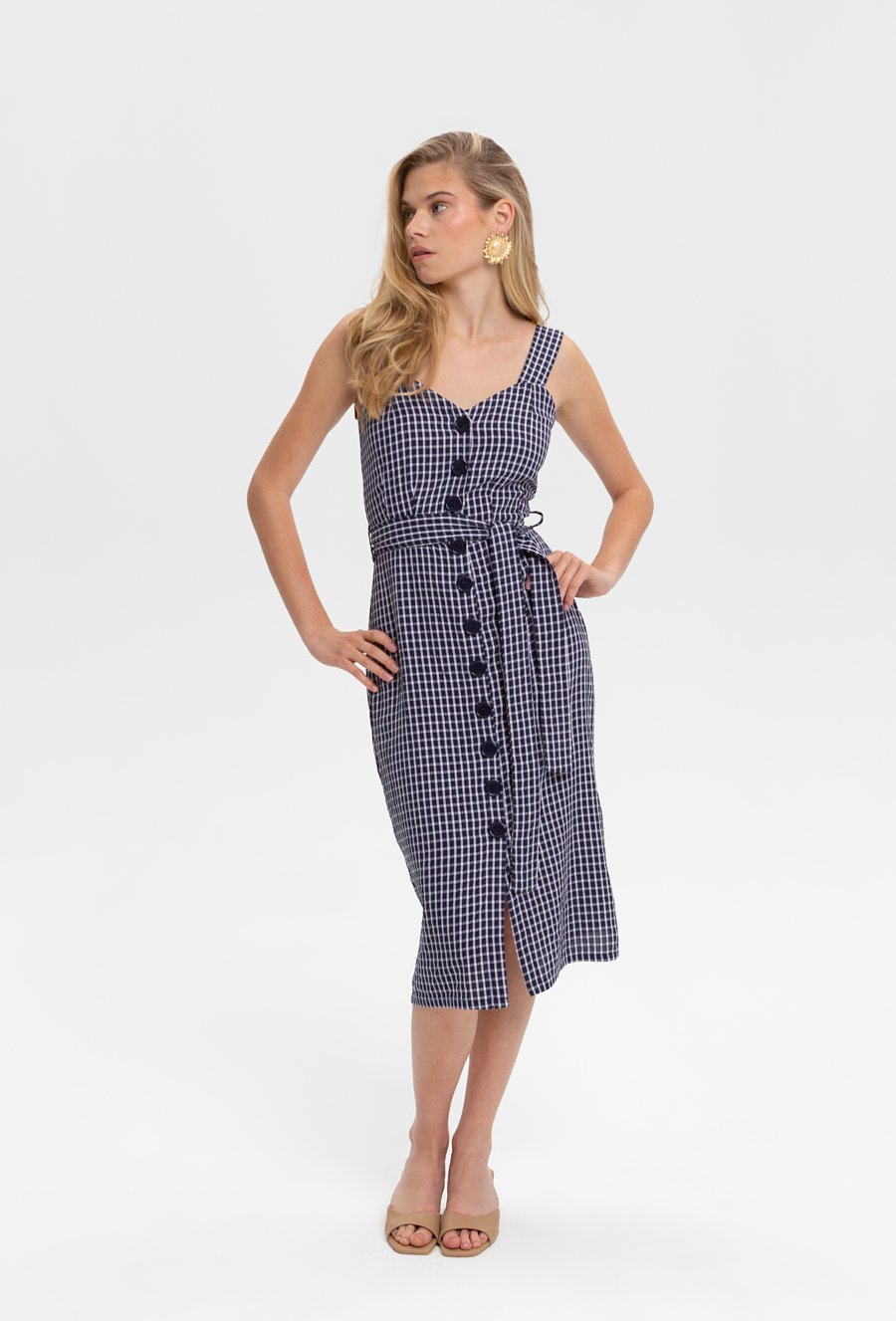 Sukienka midi w kratkę