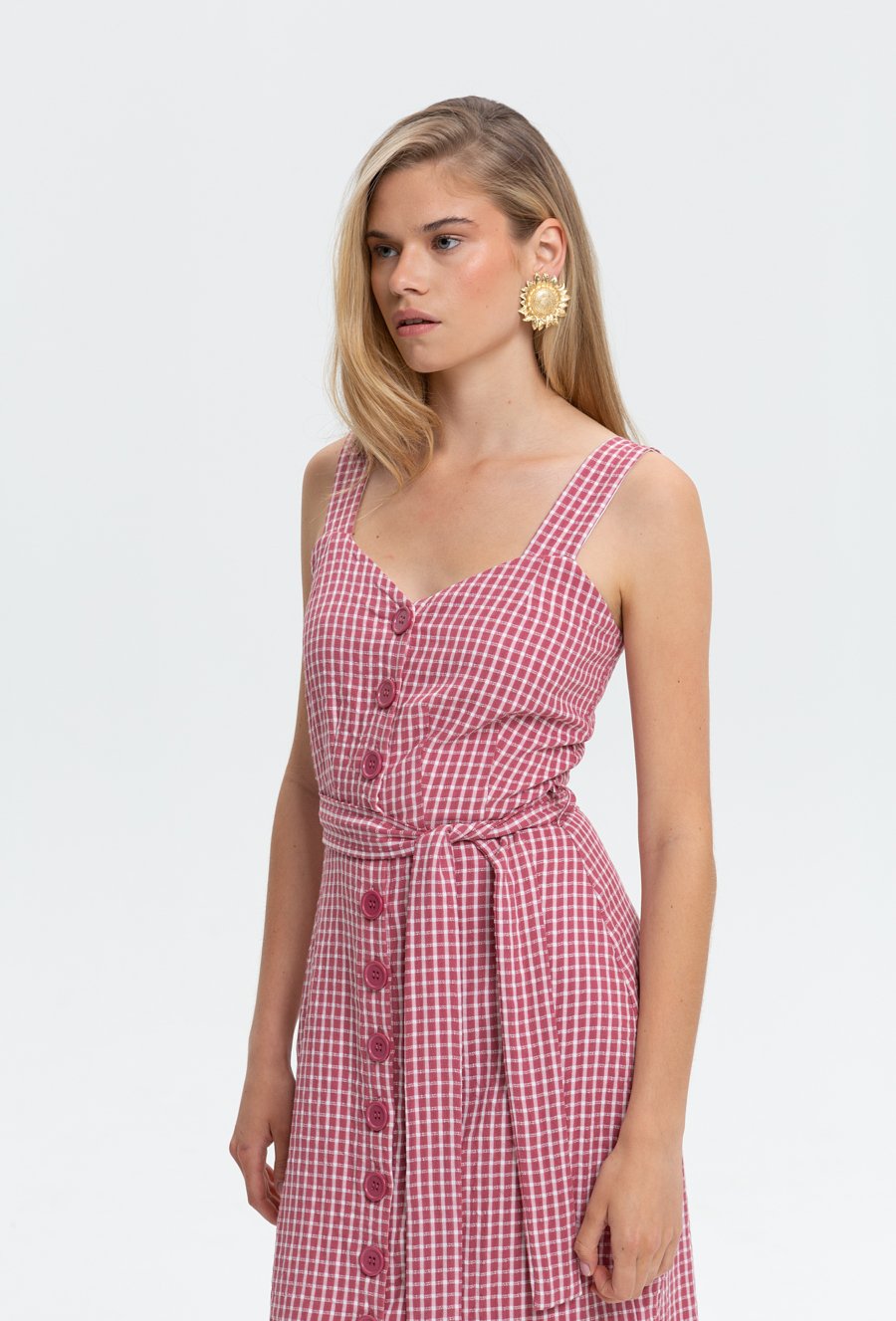 Sukienka midi w kratkę