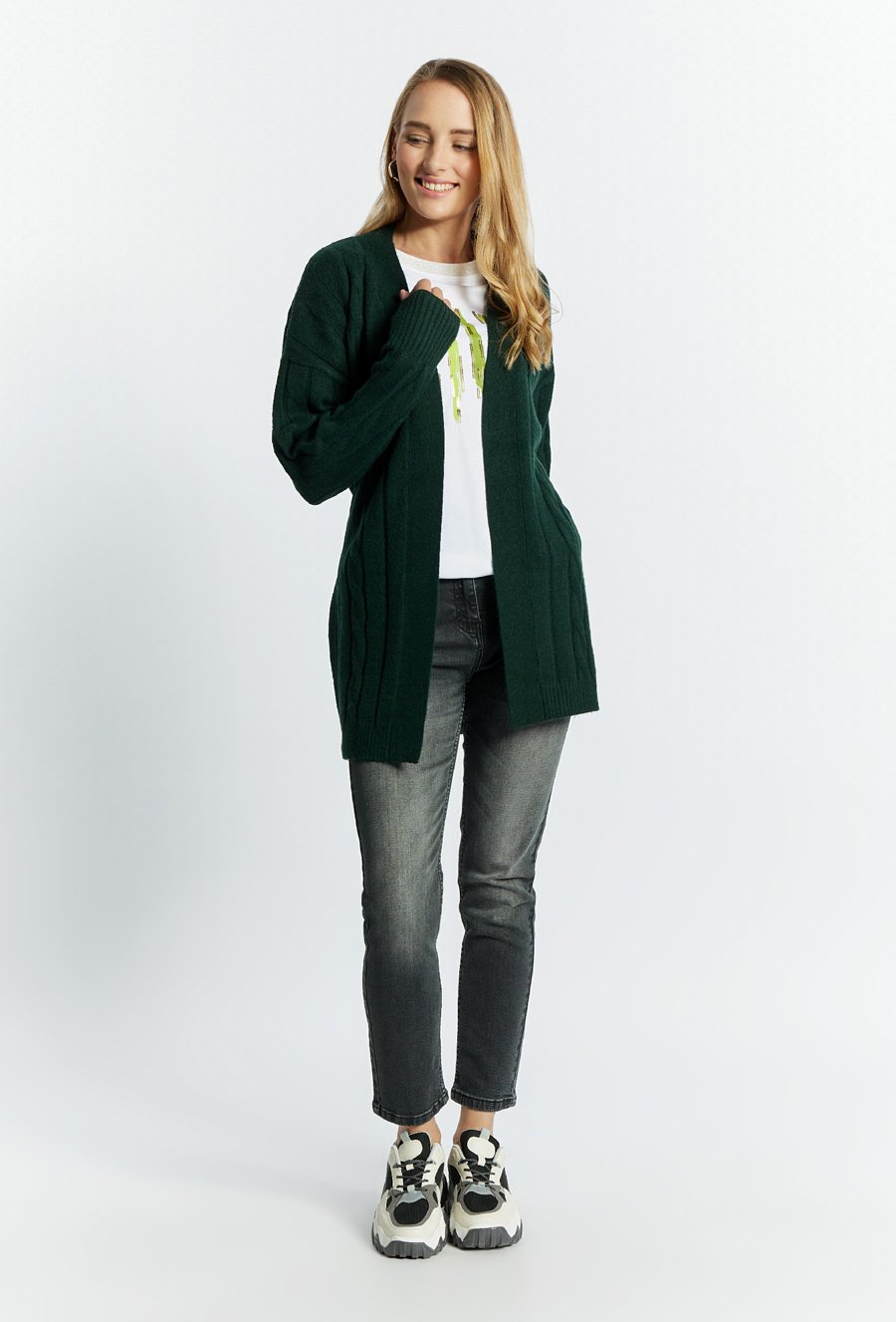 Sweter damski z wiązaniem