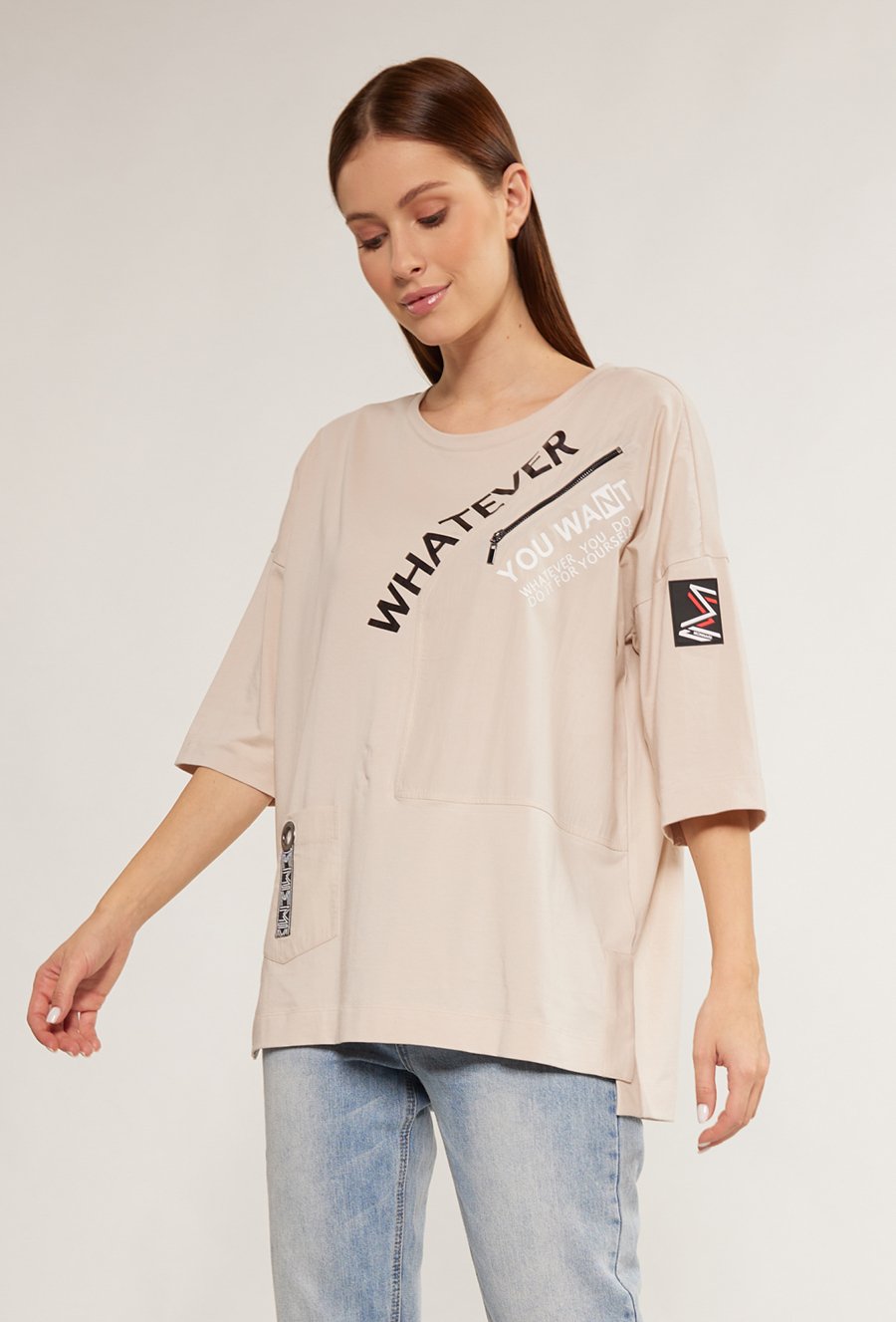 Bawełniany t-shirt w sportowym stylu