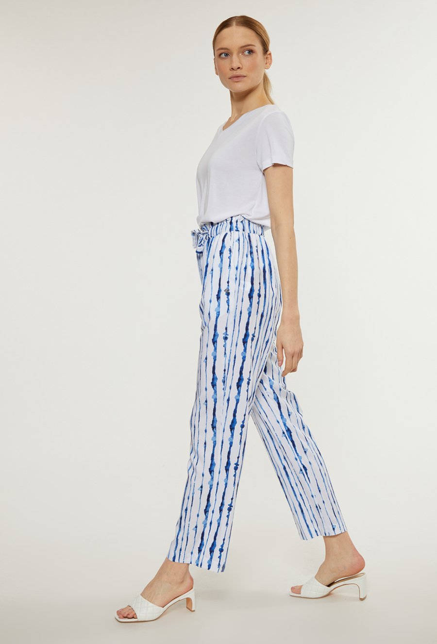 Wzorzyste spodnie z wiskozy