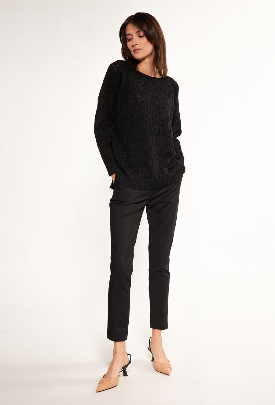 Pleciony sweter damski