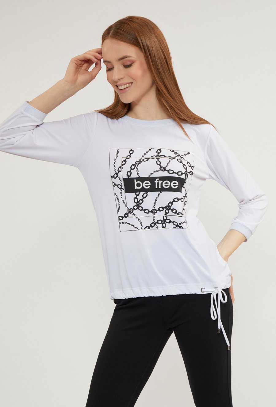 Casualowa bluzka z wzorem