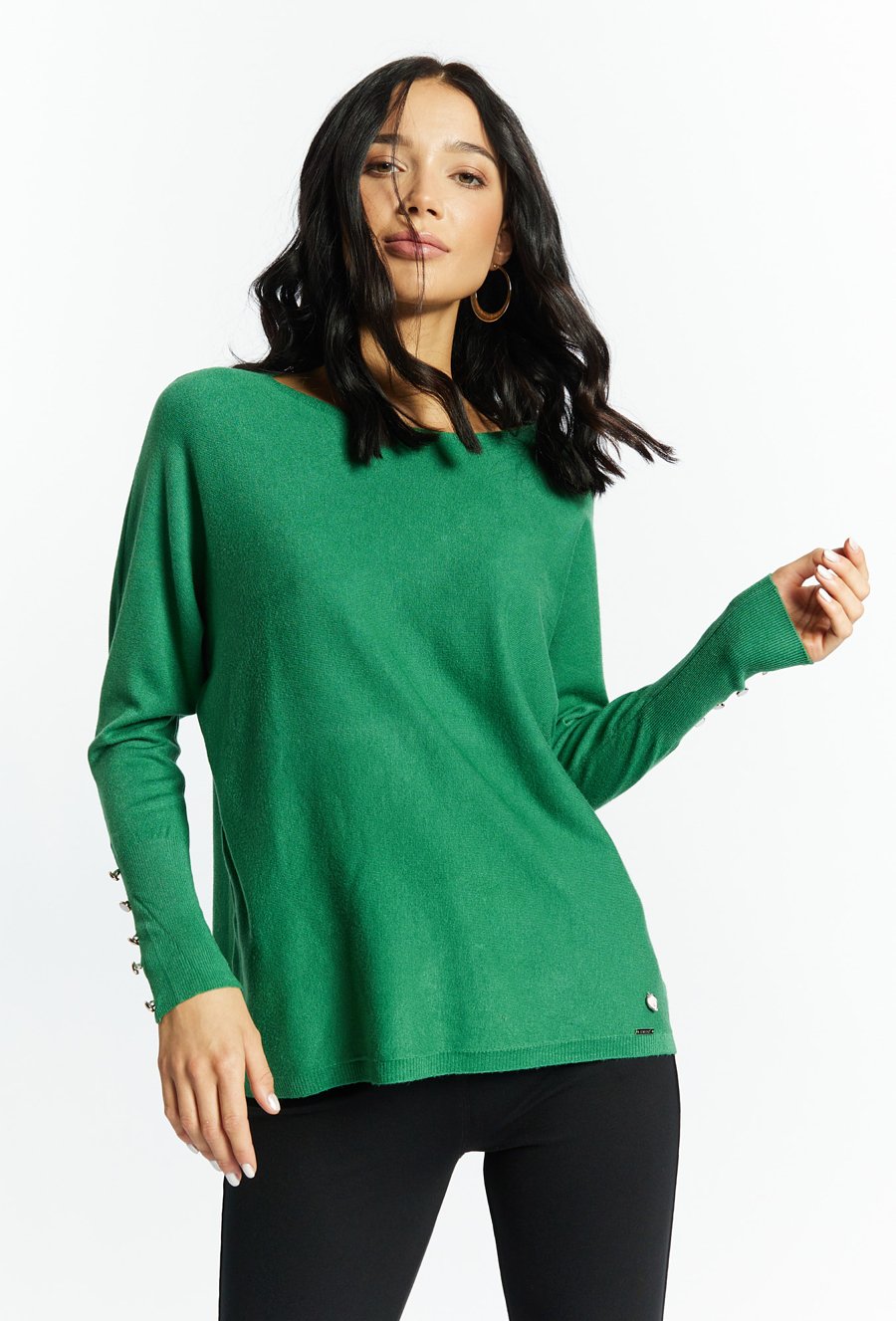 Sweter damski z ozdobnymi guzikami