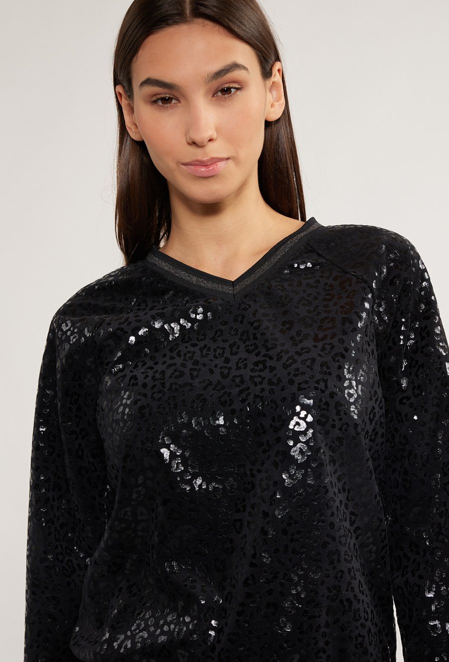 Welurowa bluza z wzorem