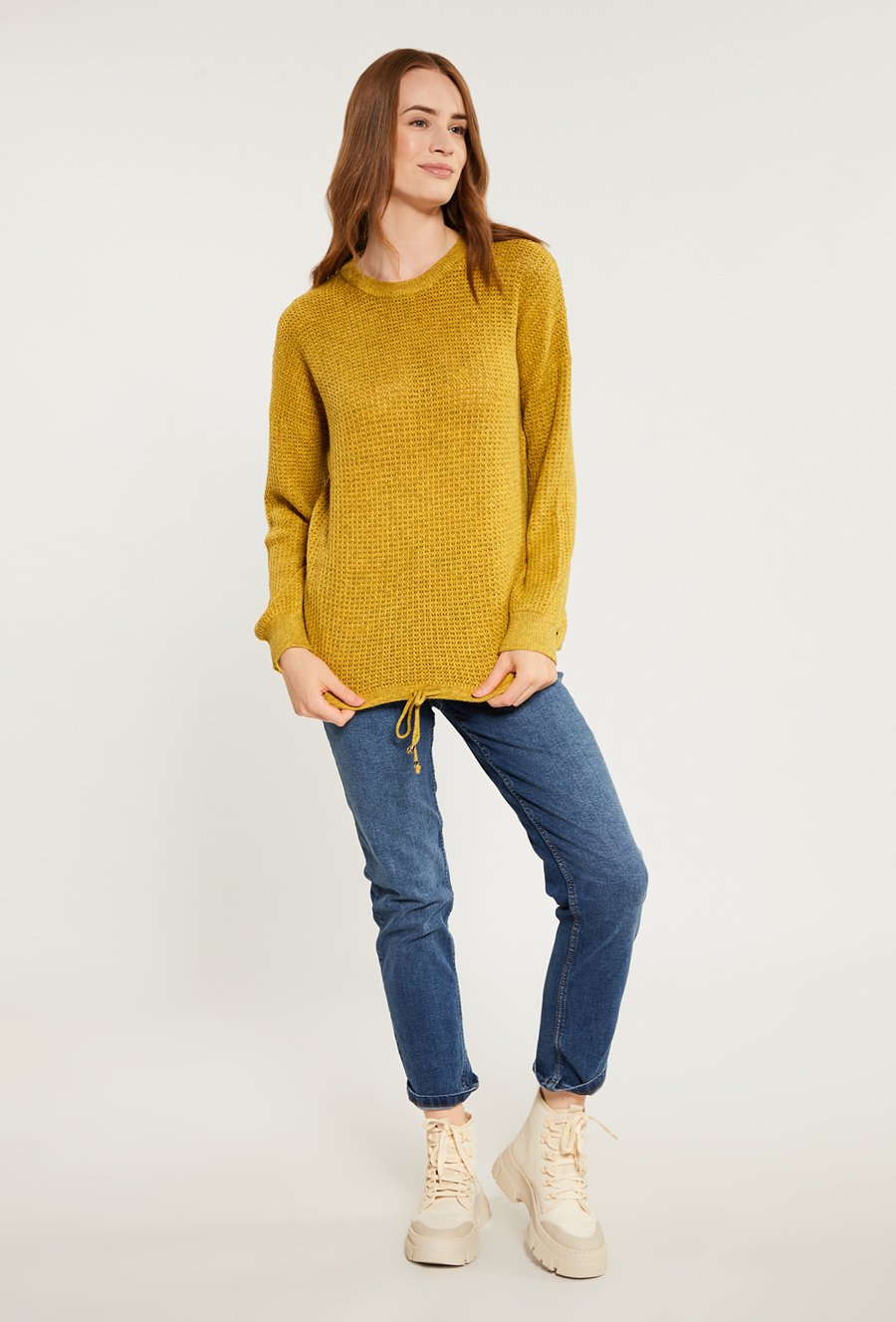 Sweter damski z wiązaniem