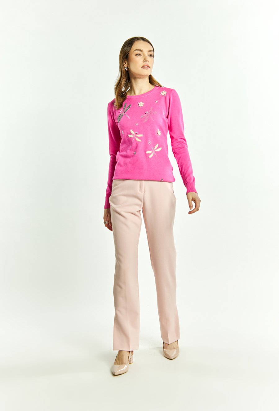 Sweter damski z aplikacjami