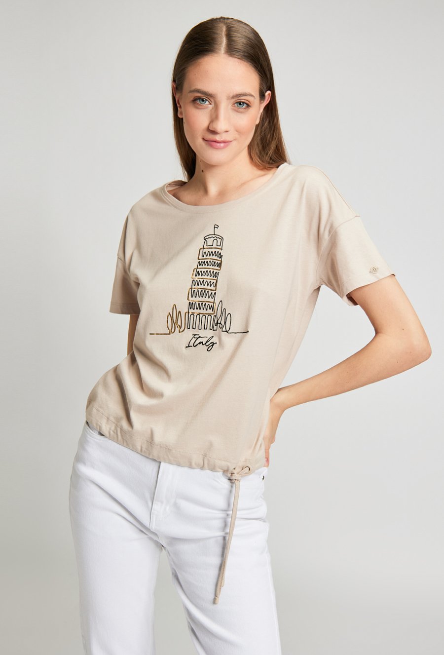 Bawełniany t-shirt z wzorem