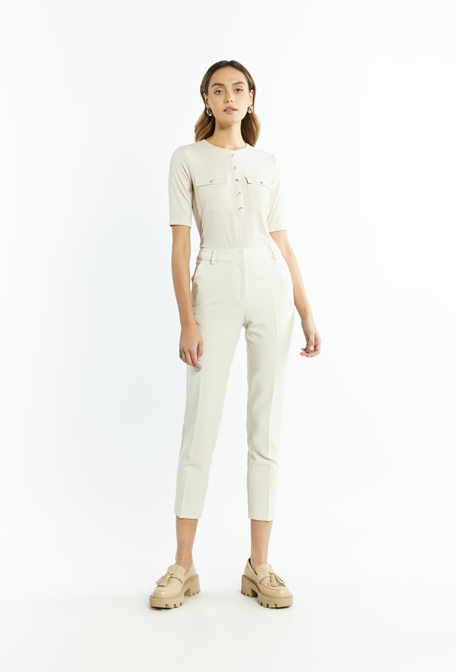 Prążkowana bluzka damska