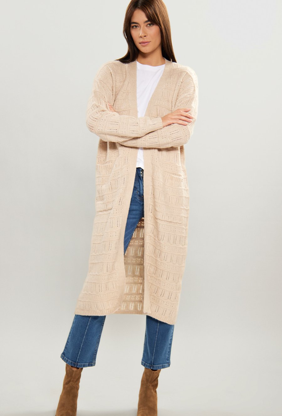 Długi sweter damski