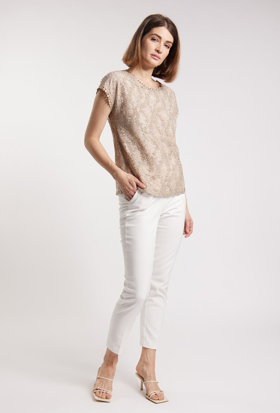 Bluzka damska z ozdobną siateczką