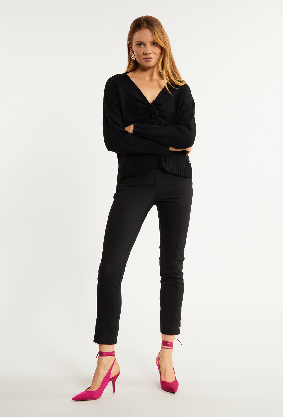 Sweter z marszczeniem