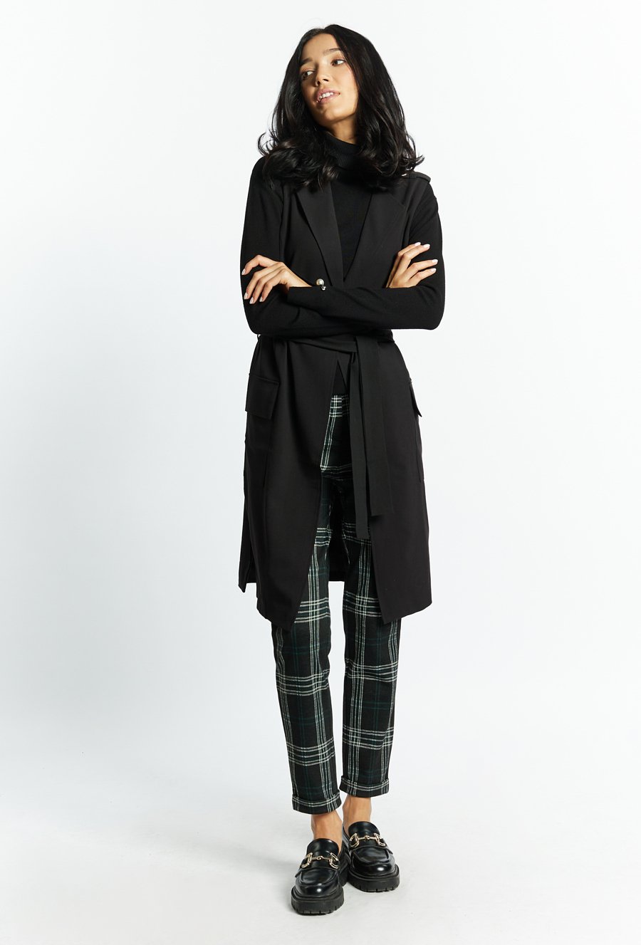 Elegancka kamizelka z paskiem