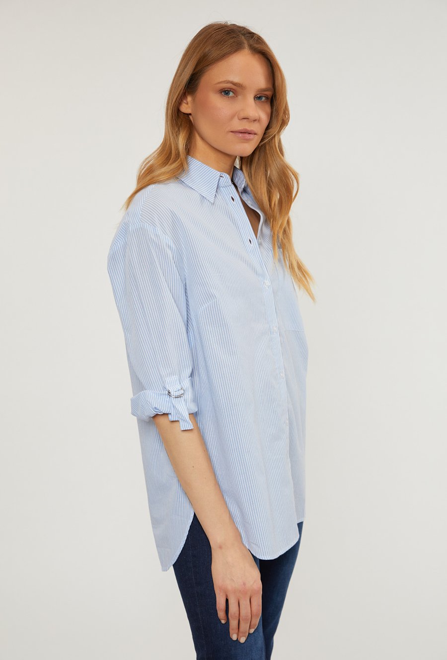 Bawełniana koszula damska z kieszonką