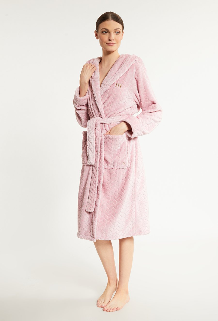 Pluszowy szlafrok damski