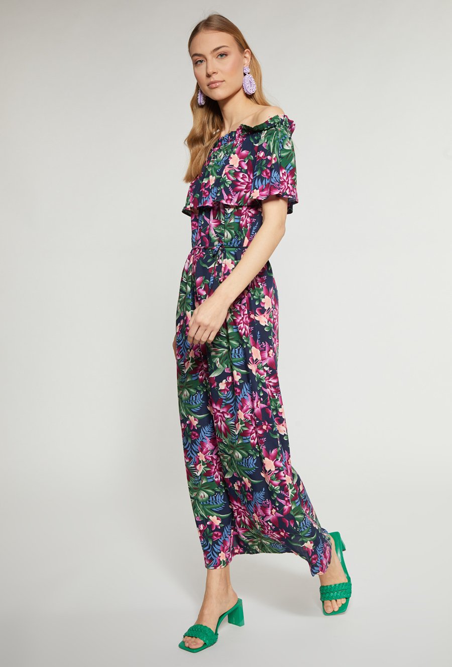 Wzorzysta sukienka damska maxi