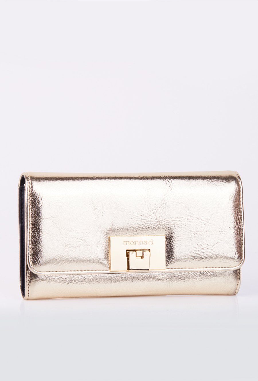 Klasyczny duży portfel damski z metalowym zapięciem